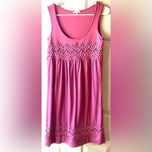 Precchio Colors Concept Rose Pink Crochet Circles Sleeveless Dress 8 US 38 Euro